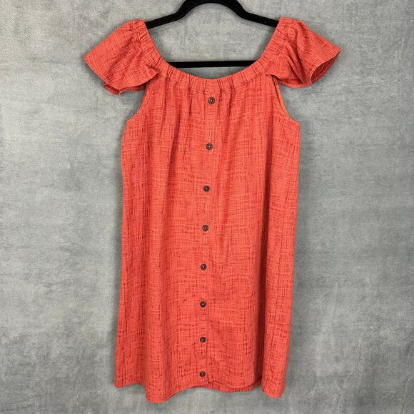 Madewell Dress Womens Small Pink Mini Off the Shoulder Boho Hippie Loose Resort - Picture 2 of 13